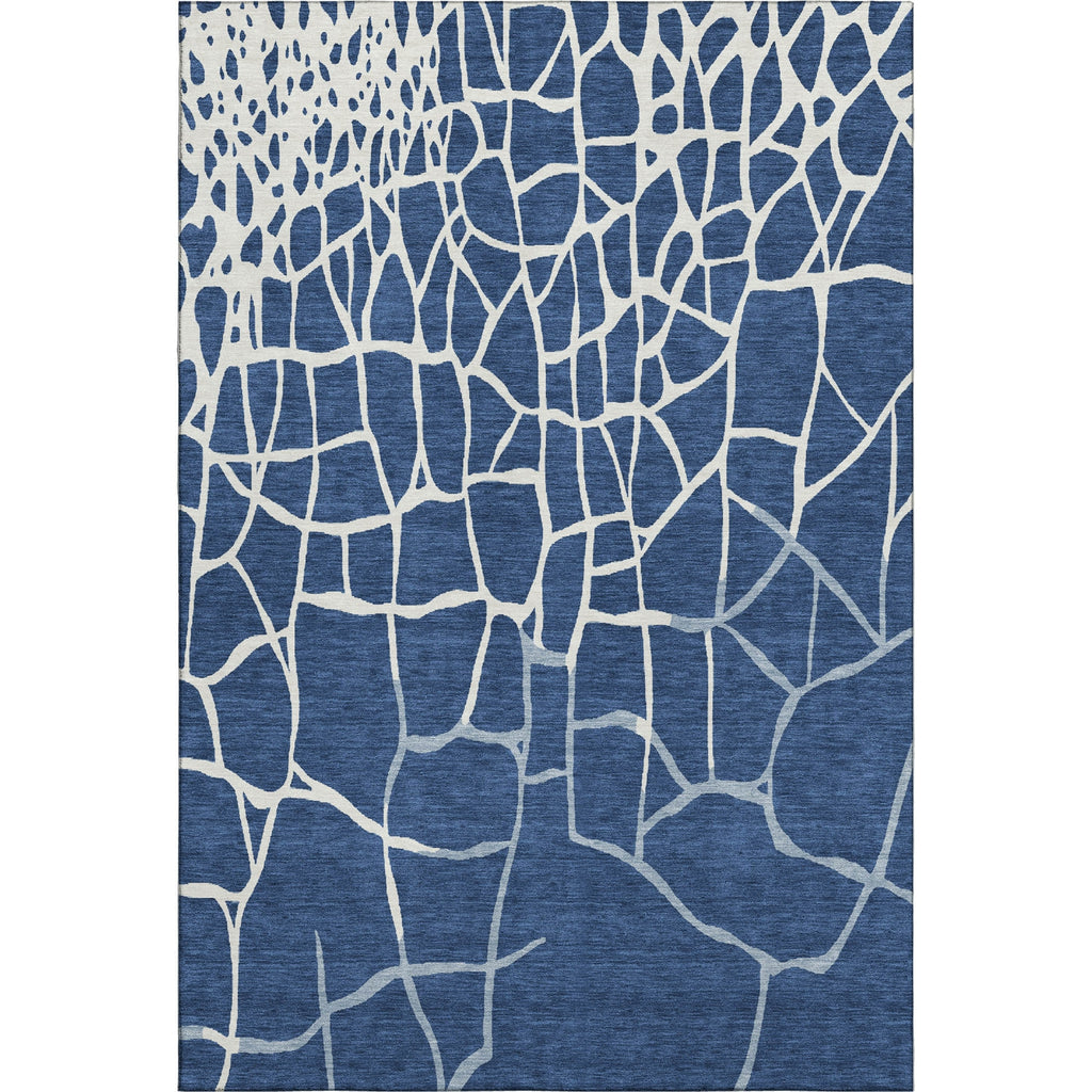 Piper Looms Mayfield Squares AMF1049 Navy Machine Washable Area Rug main image