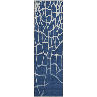 Piper Looms Mayfield Squares AMF1049 Navy Machine Washable Area Rug Runner Main Image