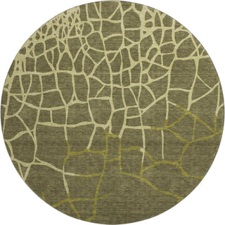 Piper Looms Mayfield Squares AMF1049 Olive Machine Washable Area Rug Round Main Image