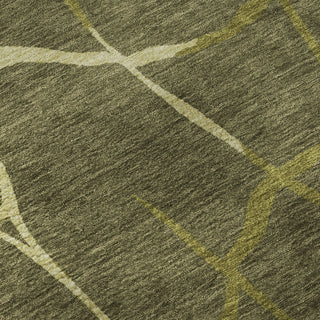 Piper Looms Mayfield Squares AMF1049 Olive Machine Washable Area Rug Swatch Image