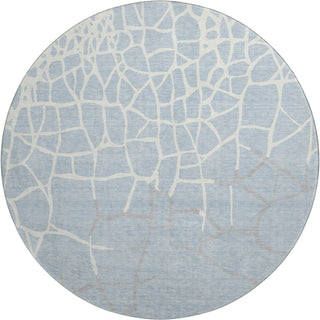 Piper Looms Mayfield Squares AMF1049 Sky Machine Washable Area Rug Round Main Image