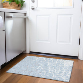 Piper Looms Mayfield Squares AMF1049 Sky Machine Washable Area Rug Scatter Lifestyle Image Feature