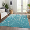 Piper Looms Mayfield Squares AMF1049 Teal Machine Washable Area Rug Lifestyle Image Feature