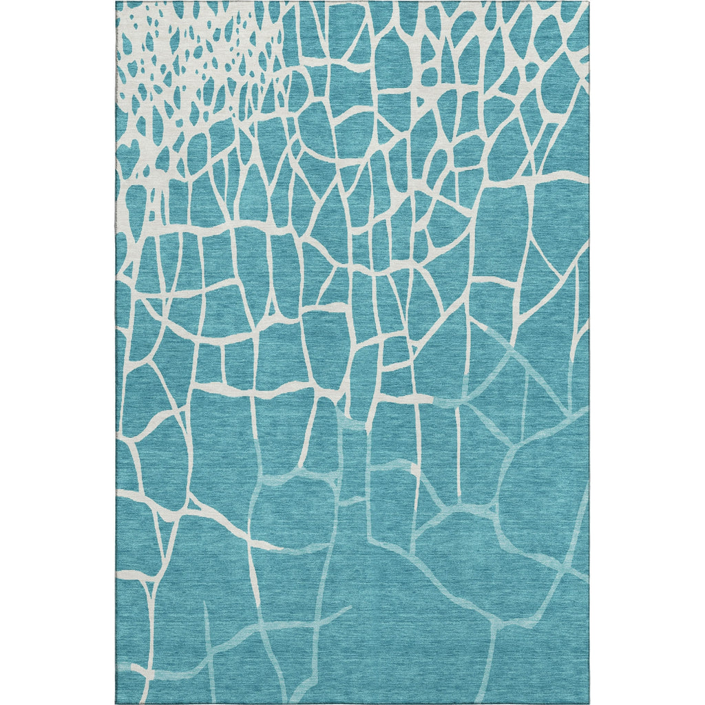 Piper Looms Mayfield Squares AMF1049 Teal Machine Washable Area Rug main image