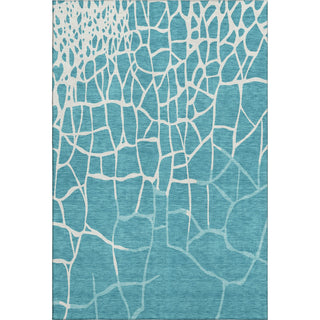 Piper Looms Mayfield Squares AMF1049 Teal Machine Washable Area Rug main image