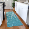 Piper Looms Mayfield Squares AMF1049 Teal Machine Washable Area Rug Runner Lifestyle Image Feature
