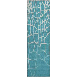 Piper Looms Mayfield Squares AMF1049 Teal Machine Washable Area Rug Runner Main Image