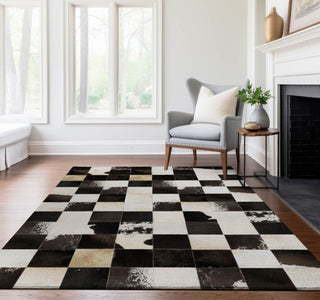 Piper Looms Mayfield Boxes AMF105 Black Machine Washable Area Rug Lifestyle Image Feature