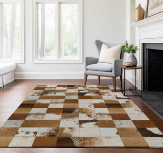 Piper Looms Mayfield Boxes AMF105 Brown Machine Washable Area Rug Lifestyle Image Feature