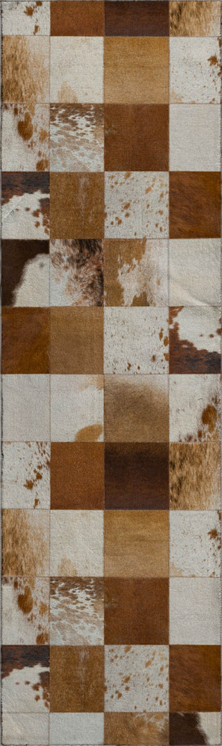 Piper Looms Mayfield Boxes AMF105 Brown Machine Washable Area Rug Runner Main Image
