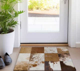 Piper Looms Mayfield Boxes AMF105 Brown Machine Washable Area Rug Scatter Lifestyle Image Feature