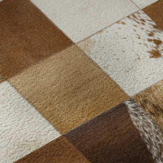 Piper Looms Mayfield Boxes AMF105 Brown Machine Washable Area Rug Swatch Image