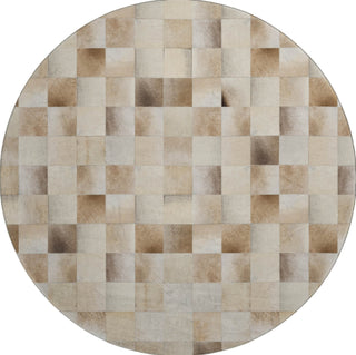 Piper Looms Mayfield Boxes AMF105 Taupe Machine Washable Area Rug Round Main Image