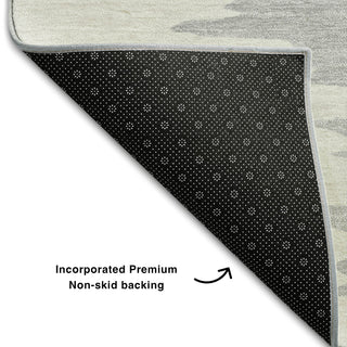 Piper Looms Mayfield Abstract AMF1050 Black Machine Washable Area Rug Backing Image