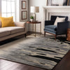 Piper Looms Mayfield Abstract AMF1050 Black Machine Washable Area Rug Lifestyle Image Feature