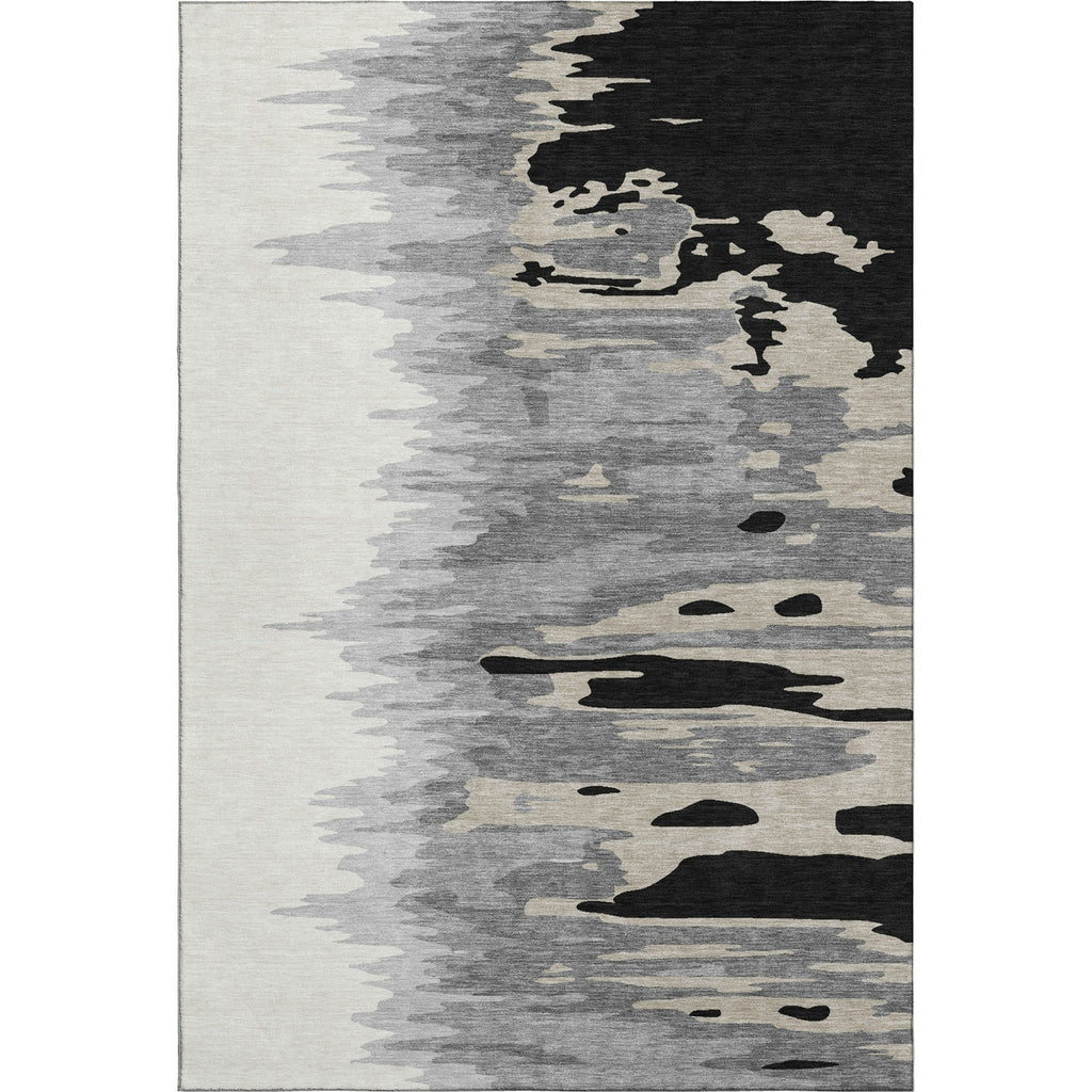 Piper Looms Mayfield Abstract AMF1050 Black Machine Washable Area Rug main image