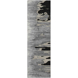 Piper Looms Mayfield Abstract AMF1050 Black Machine Washable Area Rug Runner Main Image