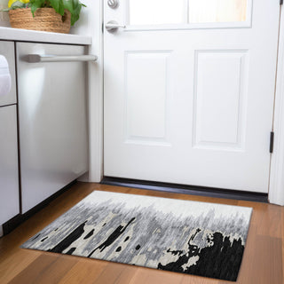 Piper Looms Mayfield Abstract AMF1050 Black Machine Washable Area Rug Scatter Lifestyle Image Feature