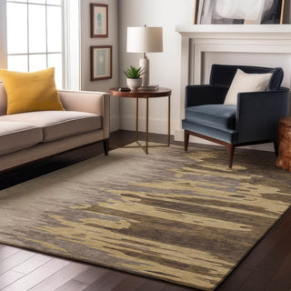 Piper Looms Mayfield Abstract AMF1050 Coffee Machine Washable Area Rug Lifestyle Image Feature