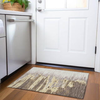 Piper Looms Mayfield Abstract AMF1050 Coffee Machine Washable Area Rug Scatter Lifestyle Image Feature