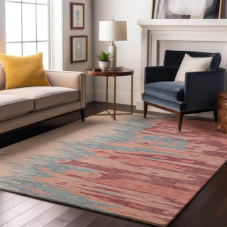 Piper Looms Mayfield Abstract AMF1050 Coral Machine Washable Area Rug Lifestyle Image Feature