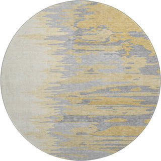 Piper Looms Mayfield Abstract AMF1050 Gold Machine Washable Area Rug Round Main Image