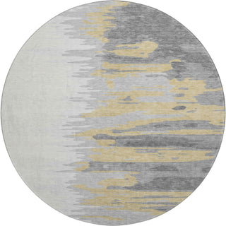 Piper Looms Mayfield Abstract AMF1050 Gray Machine Washable Area Rug Round Main Image