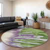 Piper Looms Mayfield Abstract AMF1050 Green Machine Washable Area Rug Round Lifestyle Image Feature