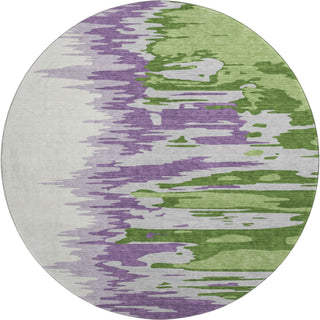 Piper Looms Mayfield Abstract AMF1050 Green Machine Washable Area Rug Round Main Image