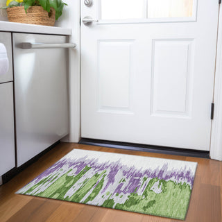Piper Looms Mayfield Abstract AMF1050 Green Machine Washable Area Rug Scatter Lifestyle Image Feature