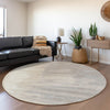 Piper Looms Mayfield Abstract AMF1050 Ivory Machine Washable Area Rug Round Lifestyle Image Feature