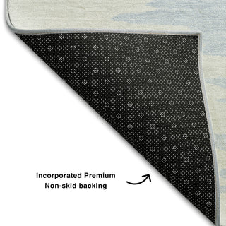 Piper Looms Mayfield Abstract AMF1050 Navy Machine Washable Area Rug Backing Image
