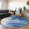 Piper Looms Mayfield Abstract AMF1050 Navy Machine Washable Area Rug Round Lifestyle Image Feature