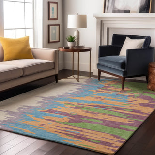 Piper Looms Mayfield Abstract AMF1050 Peach Machine Washable Area Rug Lifestyle Image Feature