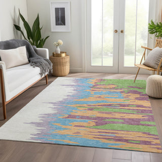 Piper Looms Mayfield Abstract AMF1050 Peach Machine Washable Area Rug Lifestyle Image Feature