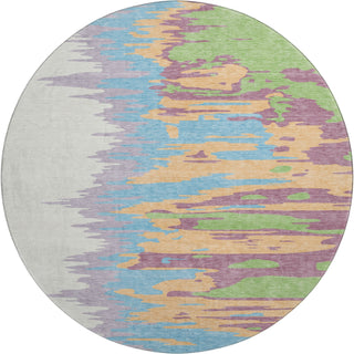 Piper Looms Mayfield Abstract AMF1050 Peach Machine Washable Area Rug Round Main Image