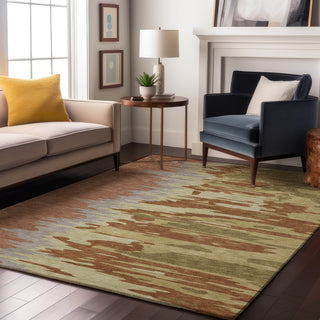 Piper Looms Mayfield Abstract AMF1050 Rust Machine Washable Area Rug Lifestyle Image Feature