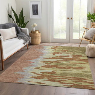 Piper Looms Mayfield Abstract AMF1050 Rust Machine Washable Area Rug Lifestyle Image Feature