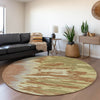 Piper Looms Mayfield Abstract AMF1050 Rust Machine Washable Area Rug Round Lifestyle Image Feature