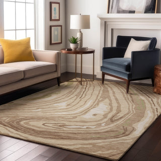 Piper Looms Mayfield Swirls AMF1051 Beige Machine Washable Area Rug Lifestyle Image Feature
