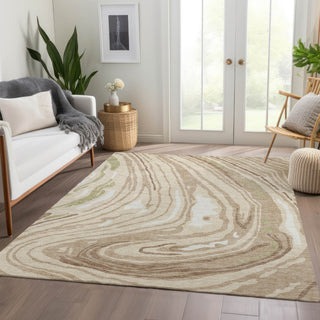 Piper Looms Mayfield Swirls AMF1051 Beige Machine Washable Area Rug Lifestyle Image Feature