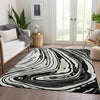 Piper Looms Mayfield Swirls AMF1051 Black Machine Washable Area Rug Lifestyle Image Feature