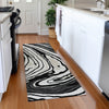 Piper Looms Mayfield Swirls AMF1051 Black Machine Washable Area Rug Runner Lifestyle Image Feature