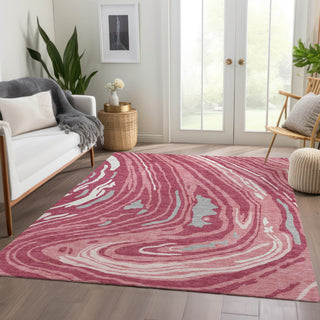 Piper Looms Mayfield Swirls AMF1051 Blush Machine Washable Area Rug Lifestyle Image Feature