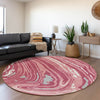 Piper Looms Mayfield Swirls AMF1051 Blush Machine Washable Area Rug Round Lifestyle Image Feature