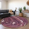 Piper Looms Mayfield Swirls AMF1051 Garnet Machine Washable Area Rug Round Lifestyle Image Feature