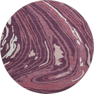 Piper Looms Mayfield Swirls AMF1051 Garnet Machine Washable Area Rug Round Main Image