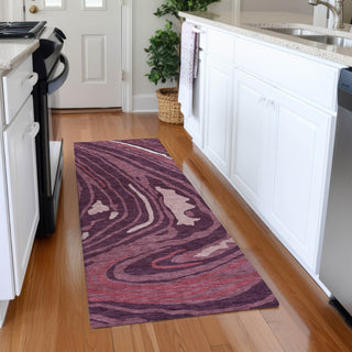 Piper Looms Mayfield Swirls AMF1051 Garnet Machine Washable Area Rug Runner Lifestyle Image Feature