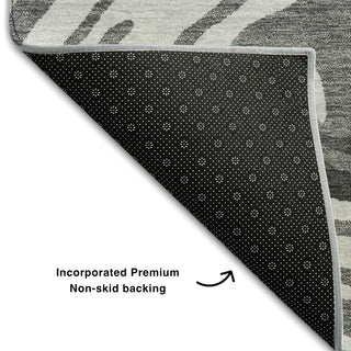 Piper Looms Mayfield Swirls AMF1051 Gray Machine Washable Area Rug Backing Image