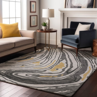 Piper Looms Mayfield Swirls AMF1051 Gray Machine Washable Area Rug Lifestyle Image Feature